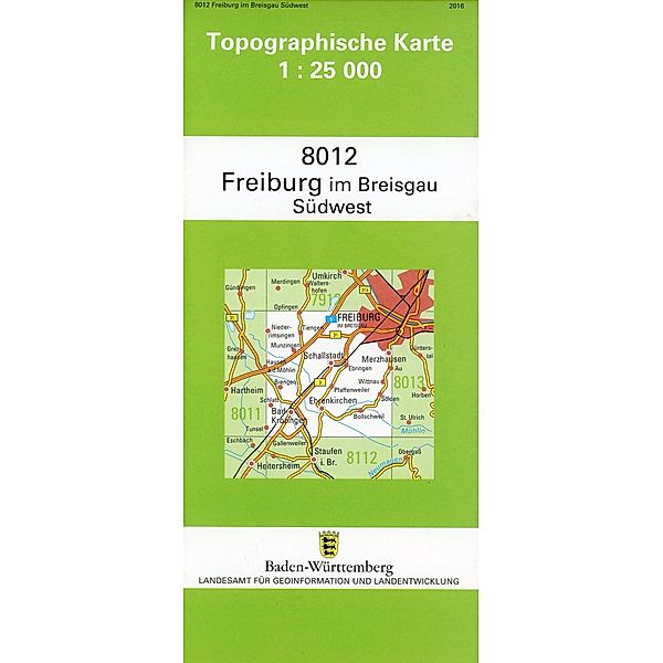 Topographische Karte Baden-Württemberg Freiburg im Breisgau, SW