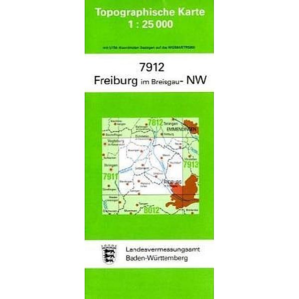 Topographische Karte Baden-Württemberg Freiburg im Breisgau, NW