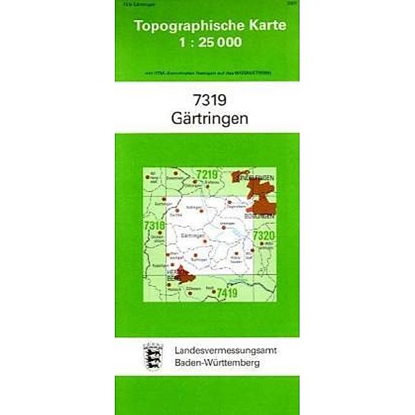 Topographische Karte Baden-Württemberg Gärtringen
