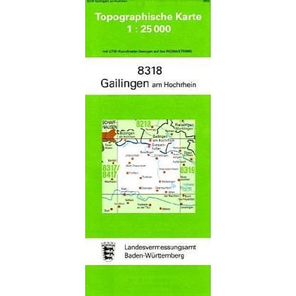 Topographische Karte Baden-Württemberg Gailingen am Hochrhein