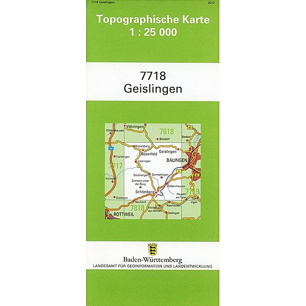 Topographische Karte Baden-Württemberg Geislingen