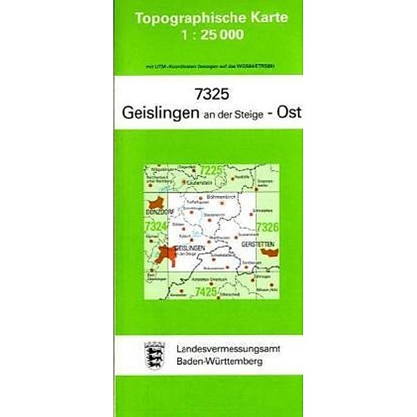 Topographische Karte Baden-Württemberg Geislingen an der Steige, Ost