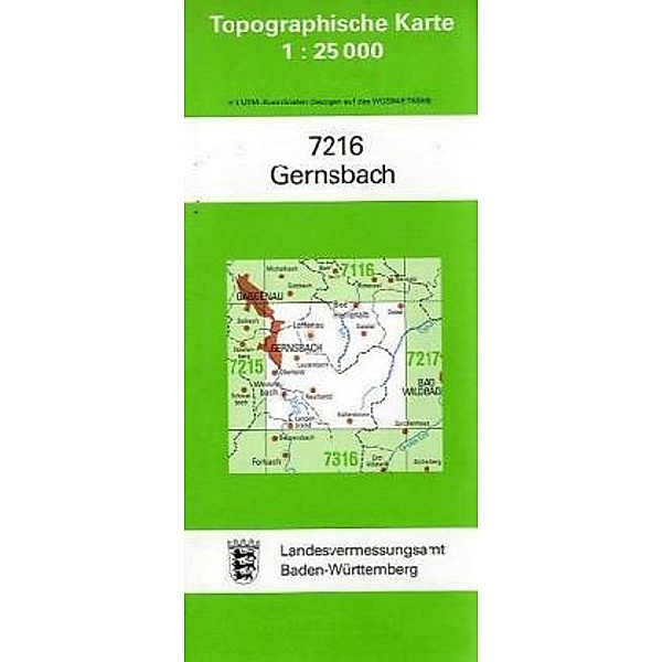 Topographische Karte Baden-Württemberg Gernsbach
