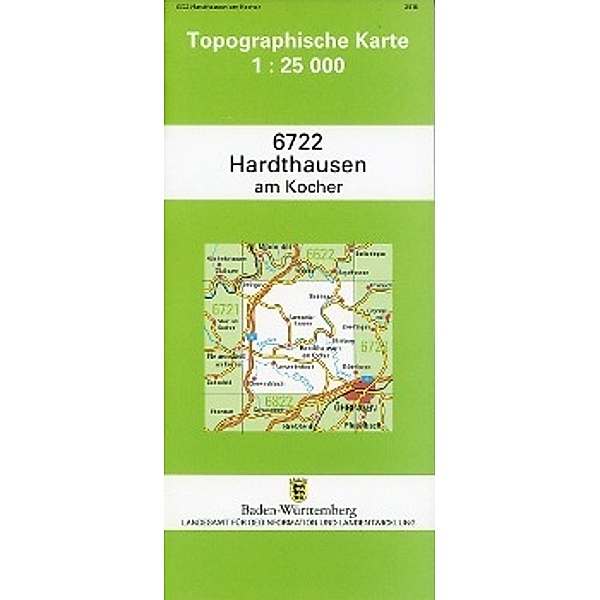 Topographische Karte Baden-Württemberg Hardthausen am Kocher