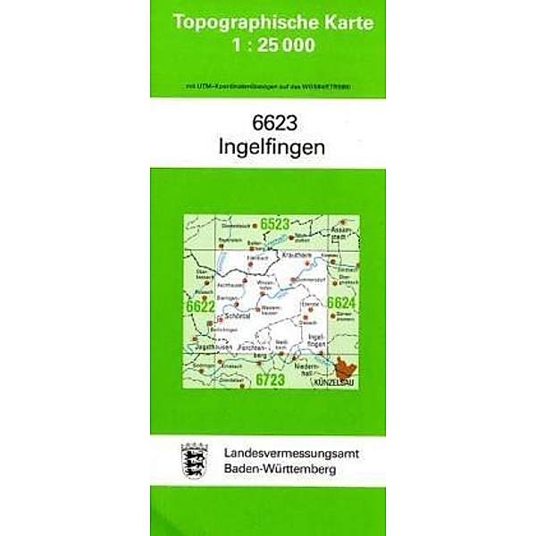 Topographische Karte Baden-Württemberg Ingelfingen