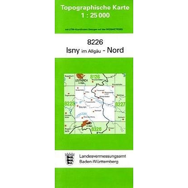 Topographische Karte Baden-Württemberg Isny im Allgäu, Nord