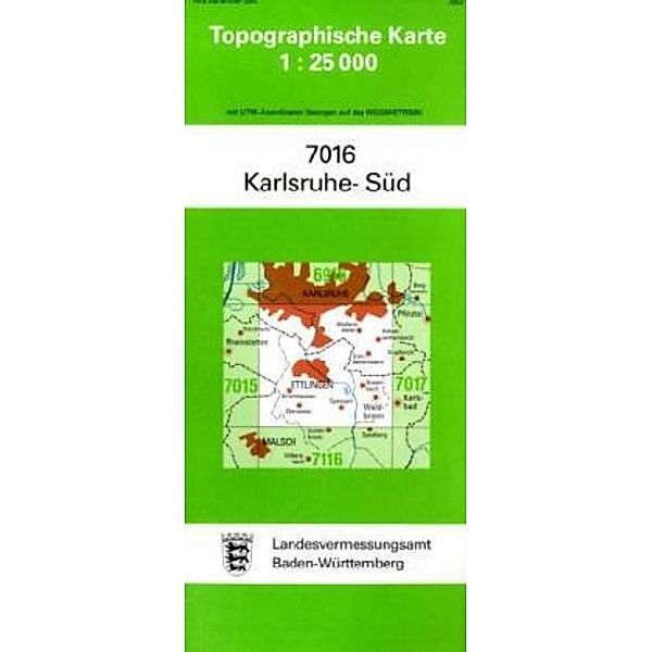 Topographische Karte Baden-Württemberg Karlsruhe-Süd