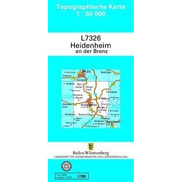 Topographische Karte Baden-Württemberg / L7326 / Topographische Karte Baden-Württemberg Heidenheim a. d. Brenz