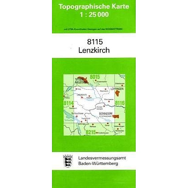 Topographische Karte Baden-Württemberg Lenzkirch