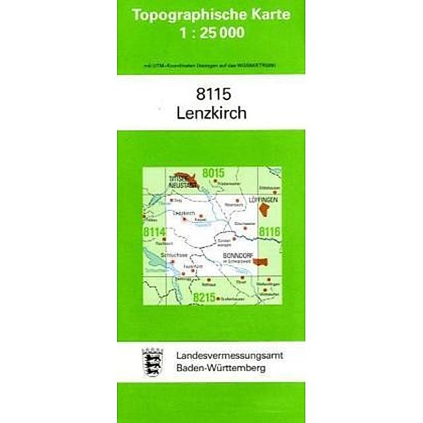 Topographische Karte Baden-Württemberg Lenzkirch