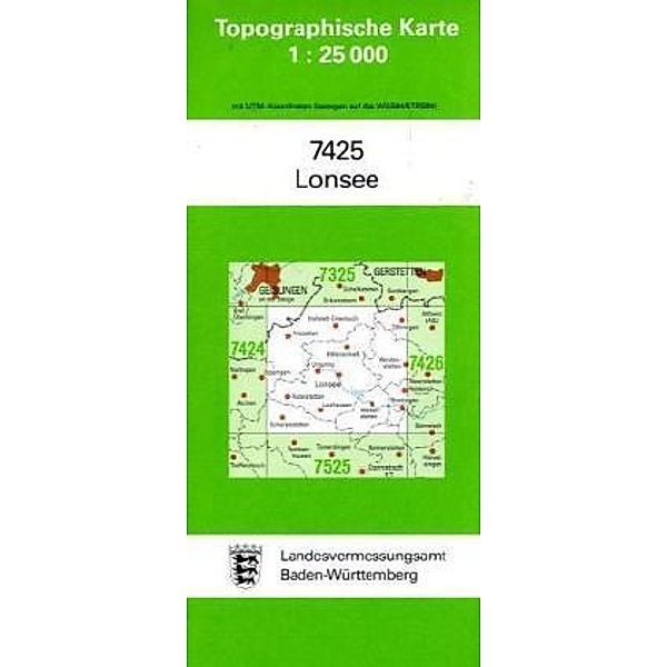 Topographische Karte Baden-Württemberg Lonsee