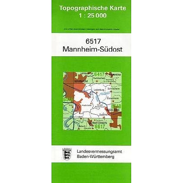 Topographische Karte Baden-Württemberg Mannheim-Südost