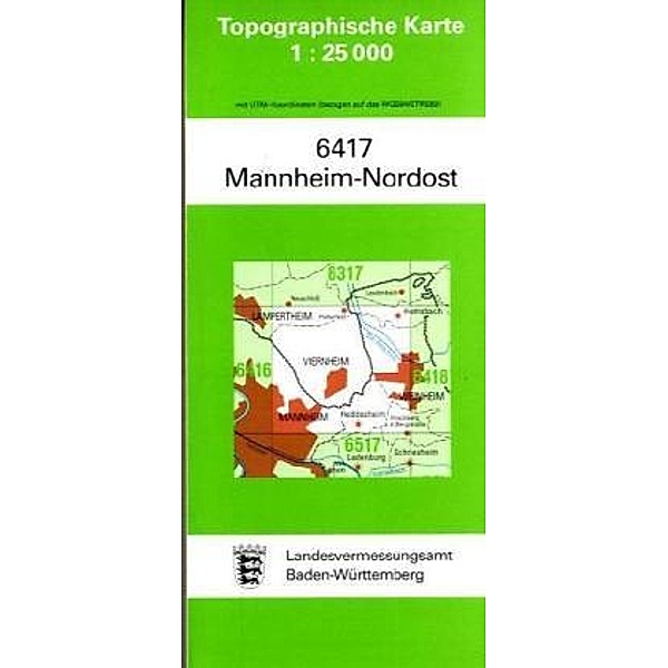 Topographische Karte Baden-Württemberg Mannheim-Nordost