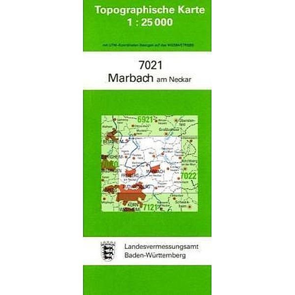 Topographische Karte Baden-Württemberg Marbach am Neckar