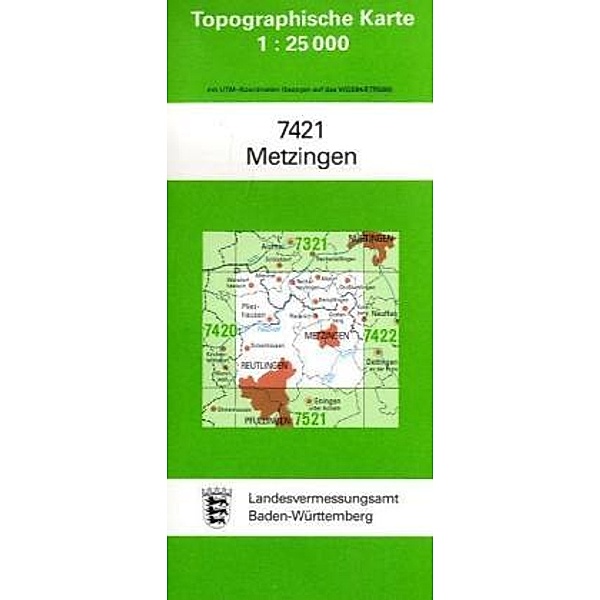 Topographische Karte Baden-Württemberg Metzingen