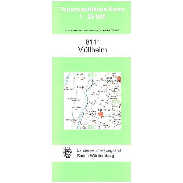 Topographische Karte Baden-Württemberg Müllheim