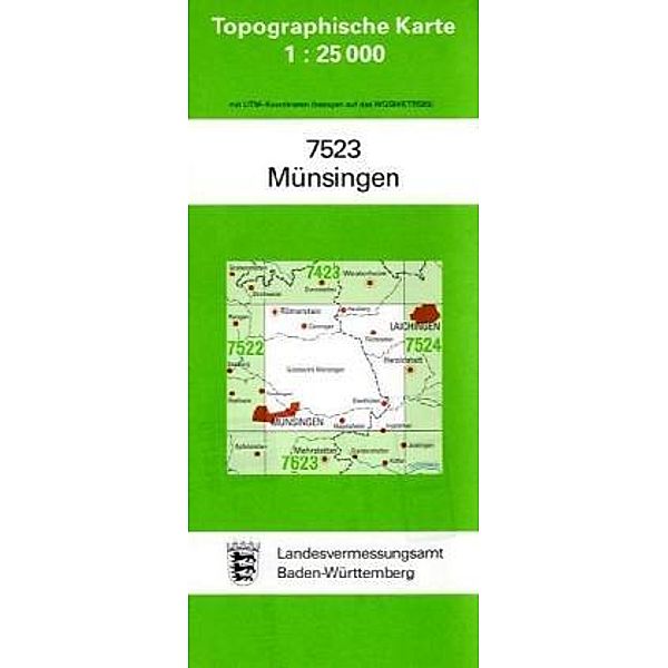 Topographische Karte Baden-Württemberg Münsingen
