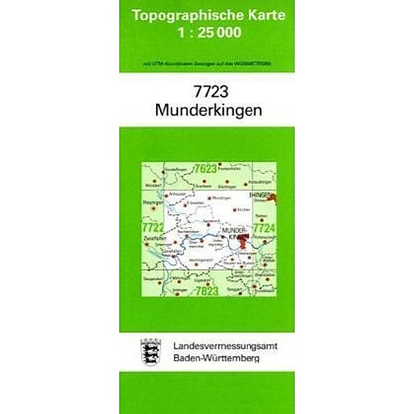 Topographische Karte Baden-Württemberg Munderkingen