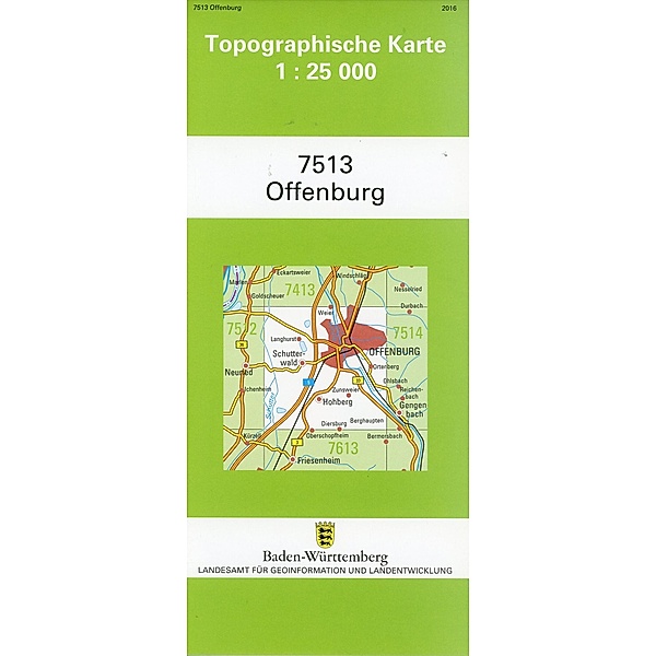Topographische Karte Baden-Württemberg Offenburg