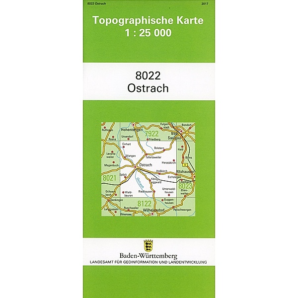Topographische Karte Baden-Württemberg Ostrach