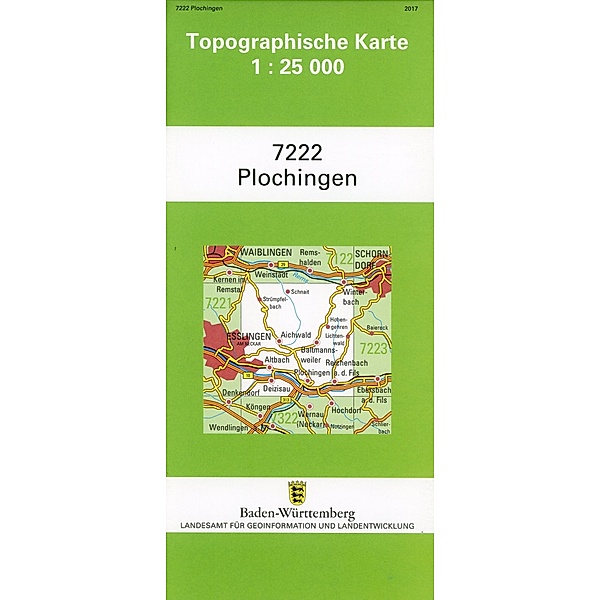 Topographische Karte Baden-Württemberg Plochingen