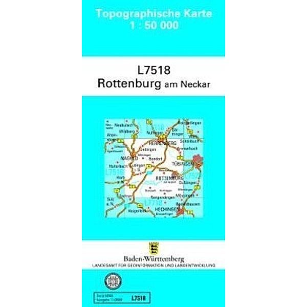 Topographische Karte Baden-Württemberg Rottenburg am Neckar
