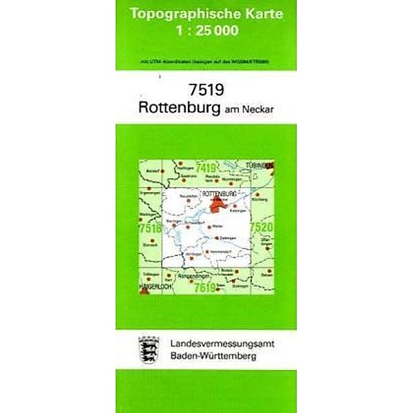 Topographische Karte Baden-Württemberg Rottenburg am Neckar