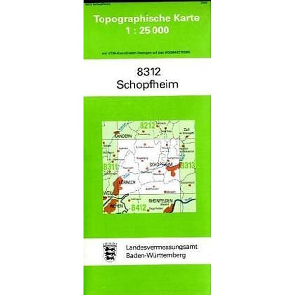 Topographische Karte Baden-Württemberg Schopfheim