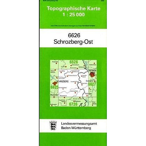 Topographische Karte Baden-Württemberg Schrozberg-Ost