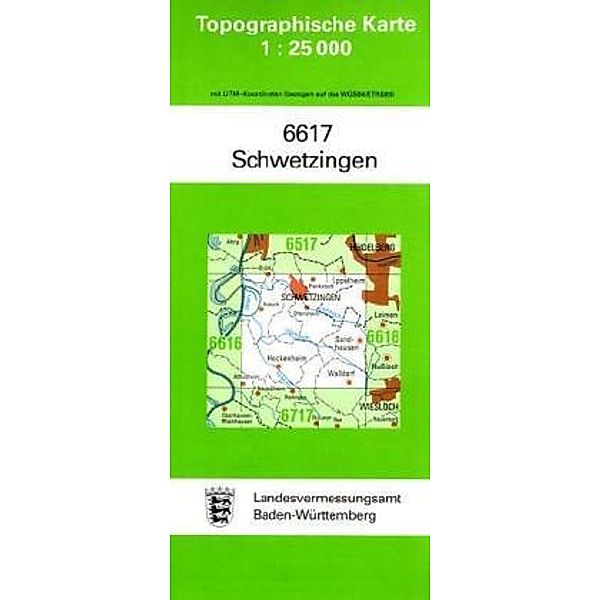 Topographische Karte Baden-Württemberg Schwetzingen