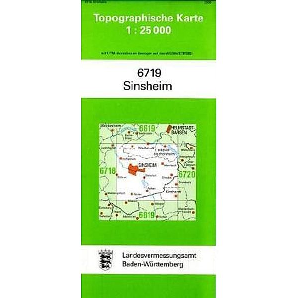 Topographische Karte Baden-Württemberg Sinsheim