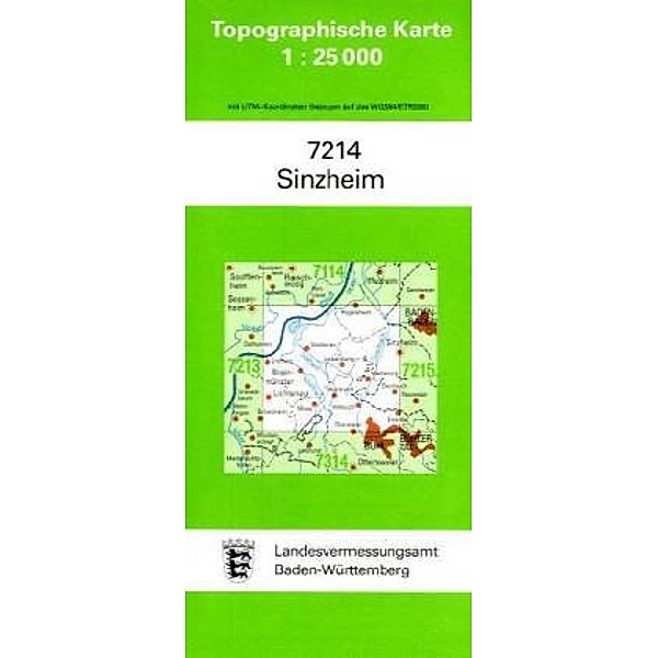 Topographische Karte Baden-Württemberg Sinzheim