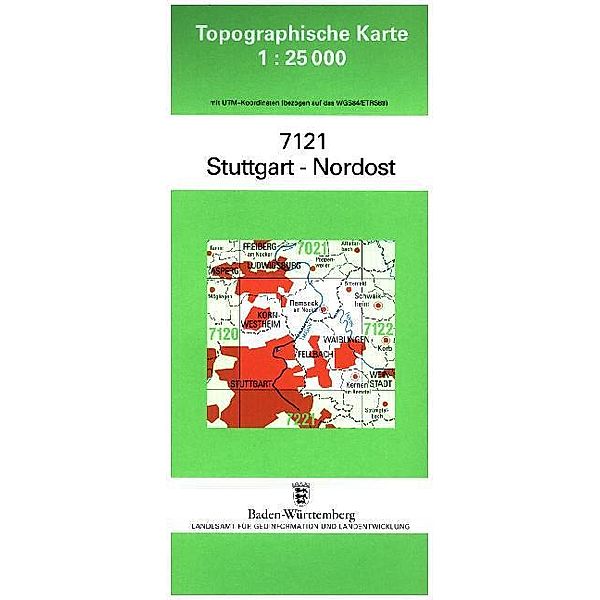 Topographische Karte Baden-Württemberg Stuttgart-Nordost