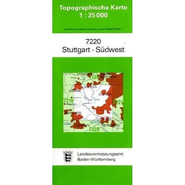 Topographische Karte Baden-Württemberg Stuttgart-Südwest