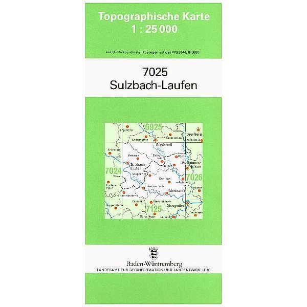 Topographische Karte Baden-Württemberg Sulzbach-Laufen