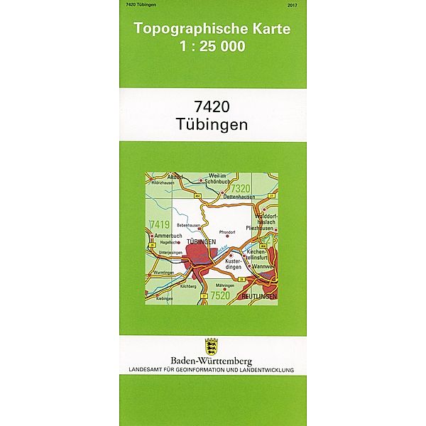 Topographische Karte Baden-Württemberg Tübingen