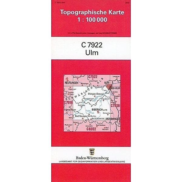 Topographische Karte Baden-Württemberg Ulm