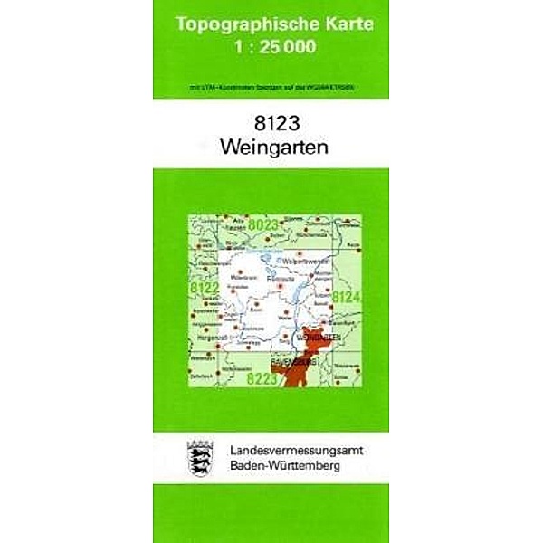 Topographische Karte Baden-Württemberg Weingarten