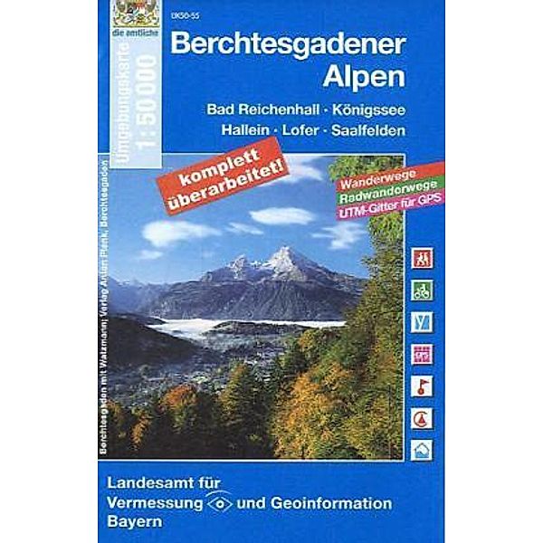 Topographische Karte Bayern Berchtesgadener Alpen