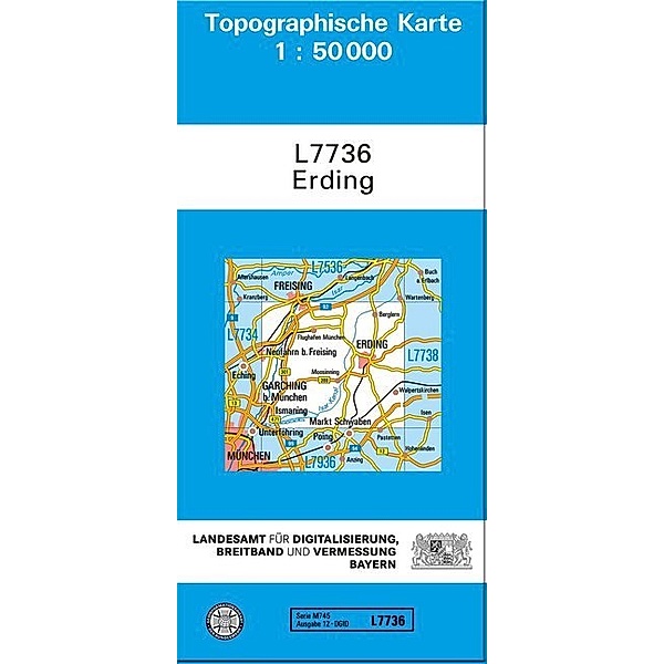 Topographische Karte Bayern Erding, Breitband und Vermessung, Bayern Landesamt für Digitalisierung