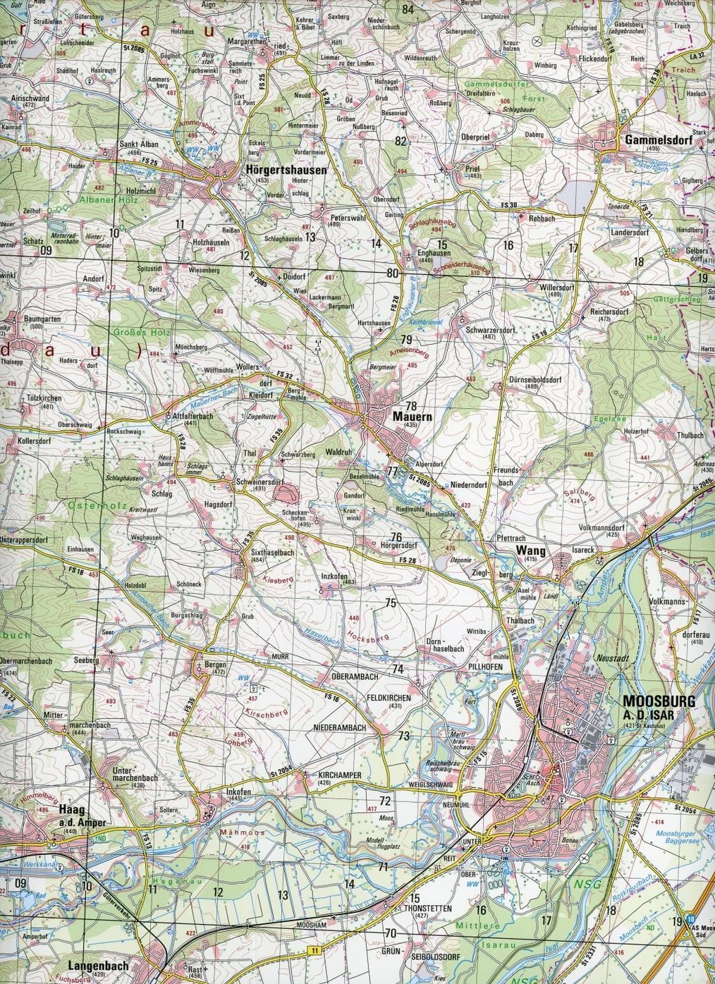 Topographische Karte  Bayern Freising  Buch 