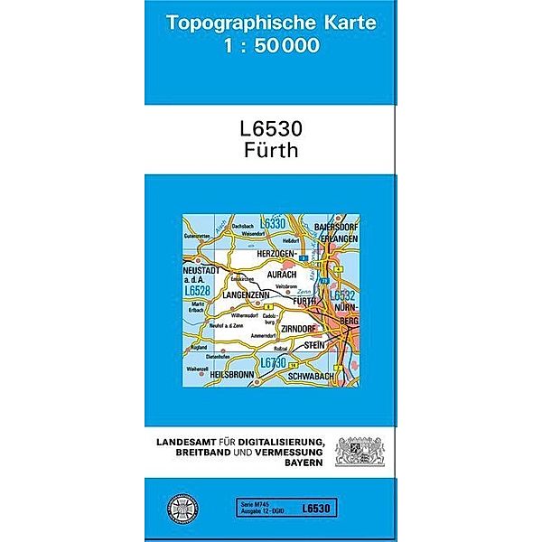 Topographische Karte Bayern Fürth, Breitband und Vermessung, Bayern Landesamt für Digitalisierung