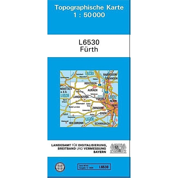 Topographische Karte Bayern Fürth, Breitband und Vermessung, Bayern Landesamt für Digitalisierung