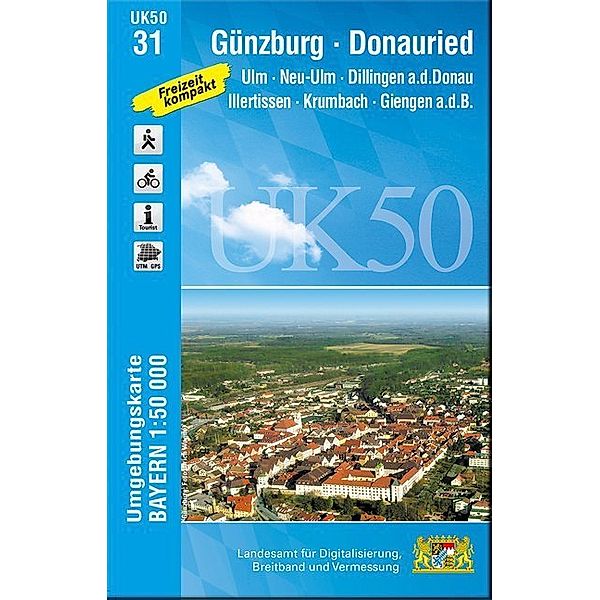 Topographische Karte Bayern Günzburg-Donauried, Breitband und Vermessung, Bayern, Landesamt für Digitalisierung