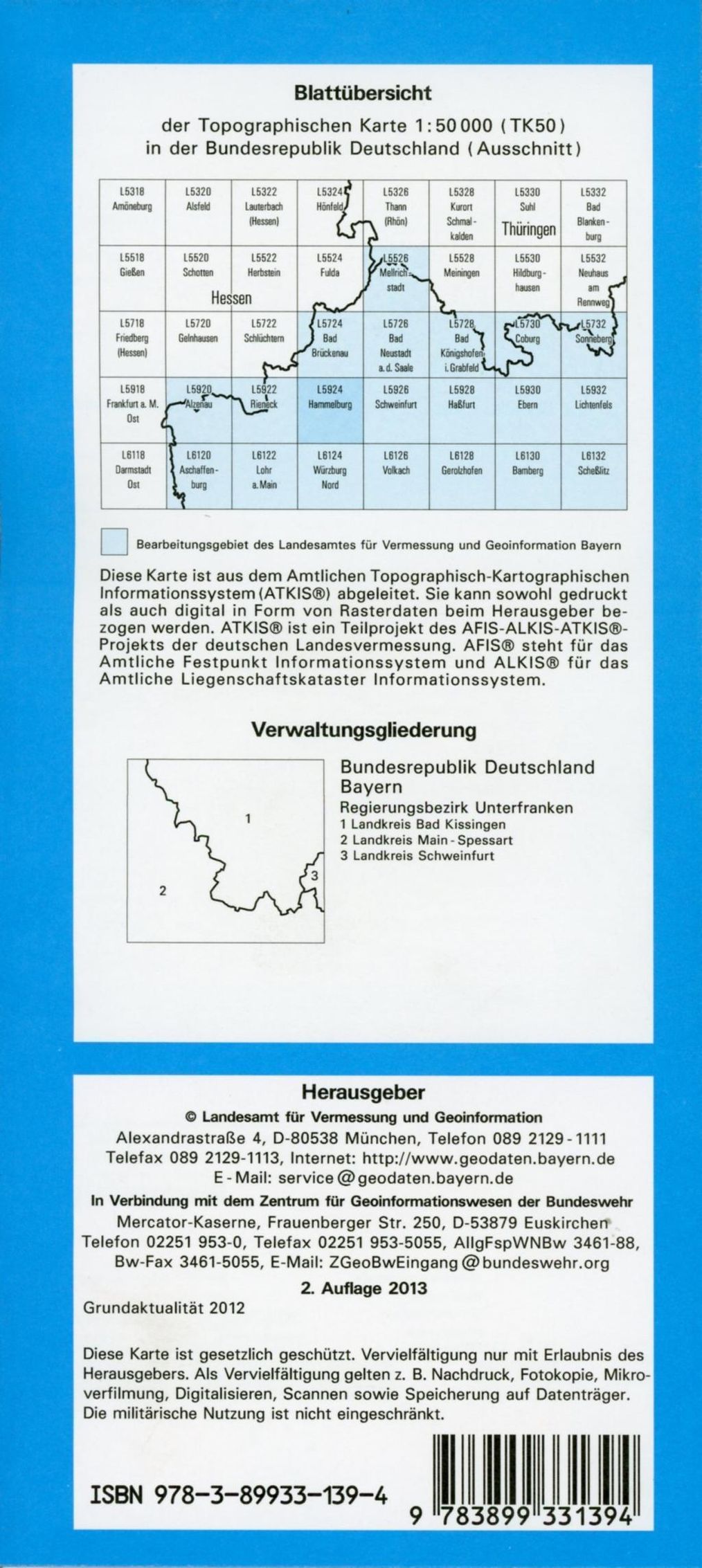 Topographische Karte Bayern Hammelburg Buch versandkostenfrei bei  Weltbild.de bestellen