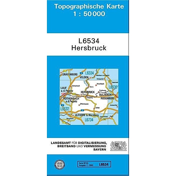 Topographische Karte Bayern Hersbruck, Breitband und Vermessung, Bayern Landesamt für Digitalisierung