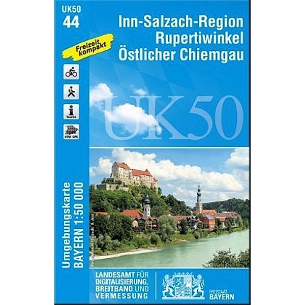 Topographische Karte Bayern Inn-Salzach-Region, Rupertiwinkel, Östlicher Chiemgau