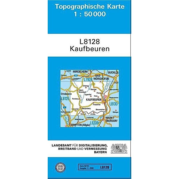 Topographische Karte Bayern Kaufbeuren, Breitband und Vermessung, Bayern Landesamt für Digitalisierung