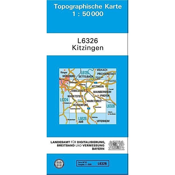 Topographische Karte Bayern Kitzingen