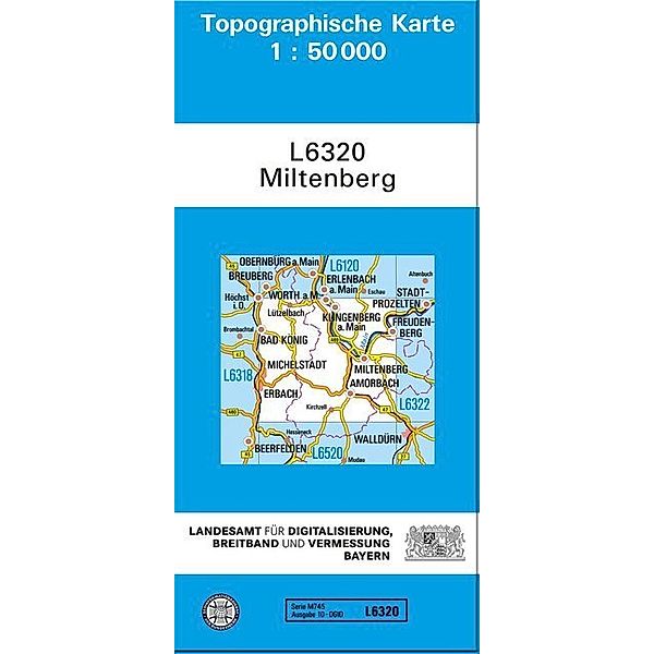 Topographische Karte Bayern / L6320 / Topographische Karte Bayern Miltenberg, Breitband und Vermessung, Bayern Landesamt für Digitalisierung